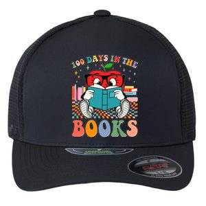 Cute Retro Cartoon Apple 100 Days Of Books Flexfit Unipanel Trucker Cap