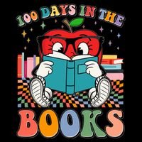 Cute Retro Cartoon Apple 100 Days Of Books 7-Panel Snapback Hat