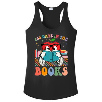 Cute Retro Cartoon Apple 100 Days Of Books Ladies PosiCharge Competitor Racerback Tank