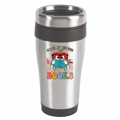 Cute Retro Cartoon Apple 100 Days Of Books 16oz Travel Tumbler