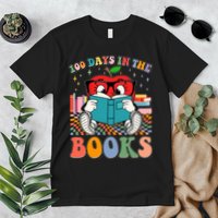 Cute Retro Cartoon Apple 100 Days Of Books Premium T-Shirt