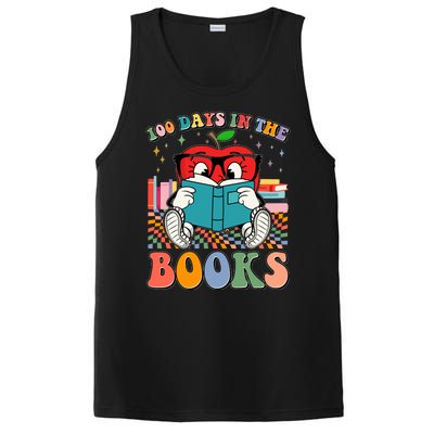 Cute Retro Cartoon Apple 100 Days Of Books PosiCharge Competitor Tank