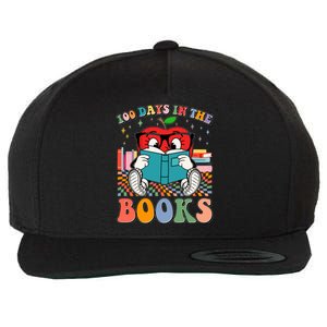 Cute Retro Cartoon Apple 100 Days Of Books Wool Snapback Cap