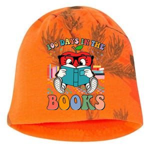 Cute Retro Cartoon Apple 100 Days Of Books Kati - Camo Knit Beanie