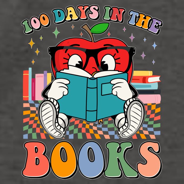 Cute Retro Cartoon Apple 100 Days Of Books Vector Backpack