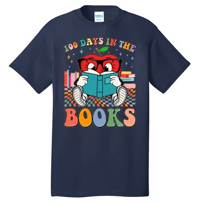 Cute Retro Cartoon Apple 100 Days Of Books Tall T-Shirt