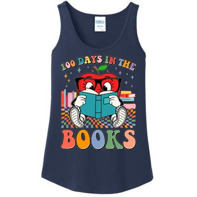 Cute Retro Cartoon Apple 100 Days Of Books Ladies Essential Tank