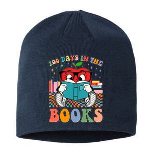 Cute Retro Cartoon Apple 100 Days Of Books Sustainable Beanie