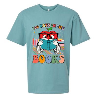 Cute Retro Cartoon Apple 100 Days Of Books Sueded Cloud Jersey T-Shirt