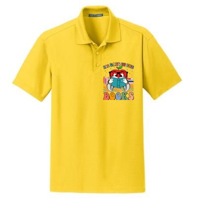 Cute Retro Cartoon Apple 100 Days Of Books Dry Zone Grid Polo