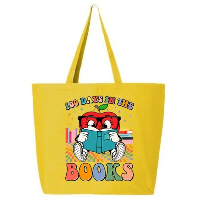 Cute Retro Cartoon Apple 100 Days Of Books 25L Jumbo Tote