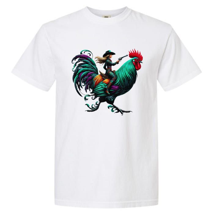 Cow Riding Chicken Garment-Dyed Heavyweight T-Shirt