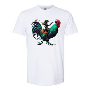 Cow Riding Chicken Softstyle CVC T-Shirt