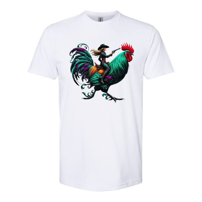 Cow Riding Chicken Softstyle CVC T-Shirt