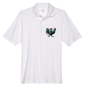 Cow Riding Chicken Men's Origin Performance Pique Polo