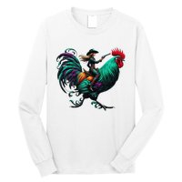 Cow Riding Chicken Long Sleeve Shirt