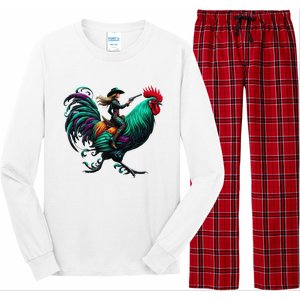 Cow Riding Chicken Long Sleeve Pajama Set