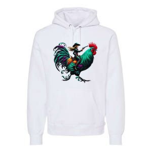 Cow Riding Chicken Premium Hoodie