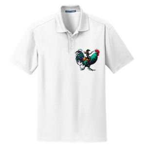 Cow Riding Chicken Dry Zone Grid Polo