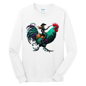 Cow Riding Chicken Tall Long Sleeve T-Shirt