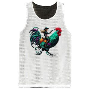 Cow Riding Chicken Mesh Reversible Basketball Jersey Tank