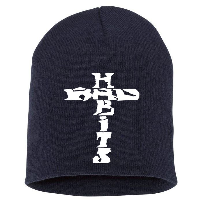 Cross Rockabilly Short Acrylic Beanie