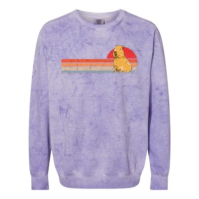 Capybara Retro Capybara Vintage Colorblast Crewneck Sweatshirt