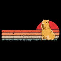 Capybara Retro Capybara Vintage 7-Panel Snapback Hat