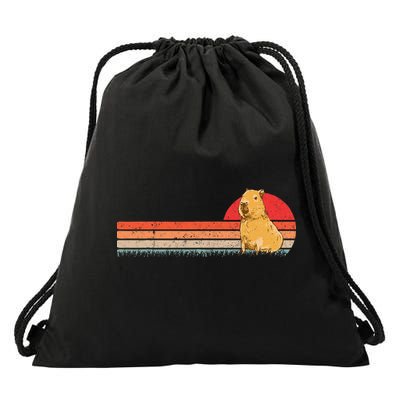 Capybara Retro Capybara Vintage Drawstring Bag