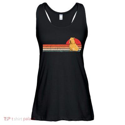 Capybara Retro Capybara Vintage Ladies Essential Flowy Tank