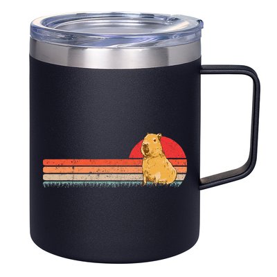 Capybara Retro Capybara Vintage 12oz Stainless Steel Coffee Mug