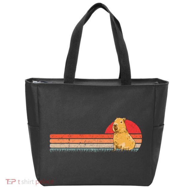 Capybara Retro Capybara Vintage Zip Tote Bag