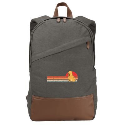 Capybara Retro Capybara Vintage Cotton Canvas Backpack