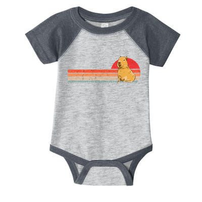 Capybara Retro Capybara Vintage Infant Baby Jersey Bodysuit