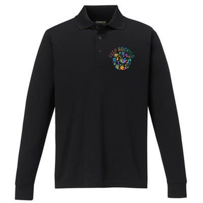 Colorful Rock Collector Earth Scientist Gift Funny Geology Performance Long Sleeve Polo