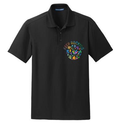 Colorful Rock Collector Earth Scientist Gift Funny Geology Dry Zone Grid Polo