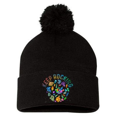 Colorful Rock Collector Earth Scientist Gift Funny Geology Pom Pom 12in Knit Beanie