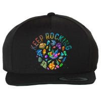 Colorful Rock Collector Earth Scientist Gift Funny Geology Wool Snapback Cap