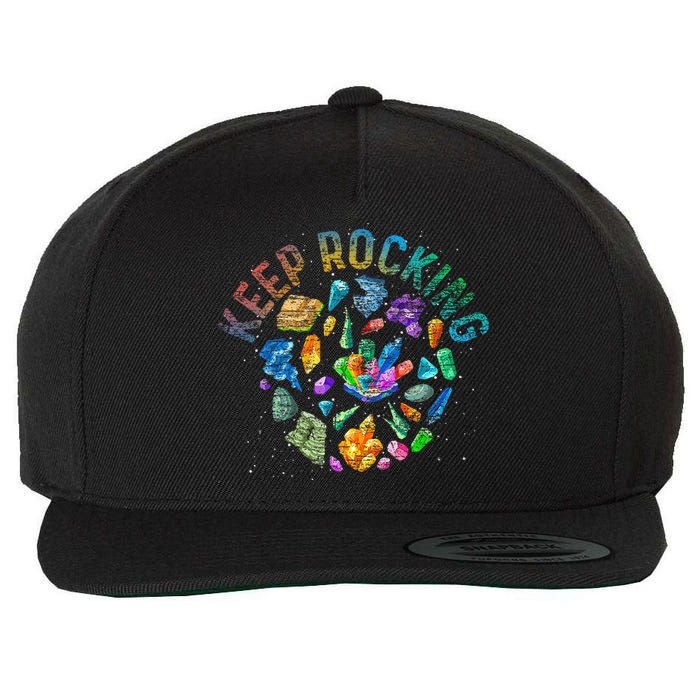 Colorful Rock Collector Earth Scientist Gift Funny Geology Wool Snapback Cap