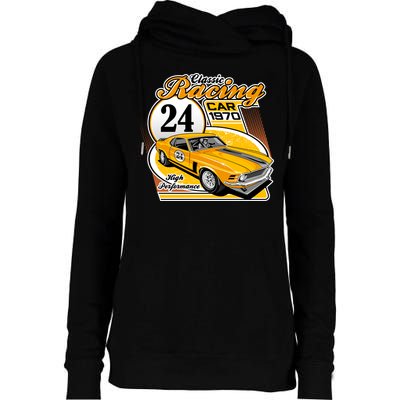 CLASSIC RACING CAR Womens Funnel Neck Pullover Hood