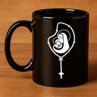 Catholic Rosary 11oz C Handle Ceramic Mug