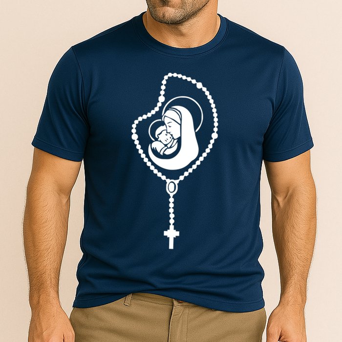 Catholic Rosary Cooling Performance Crew T-Shirt