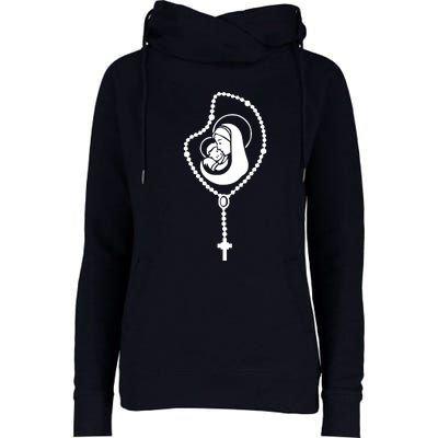 Catholic Rosary Womens Funnel Neck Pullover Hood