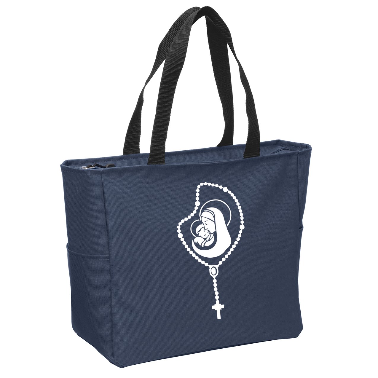 Catholic Rosary Zip Tote Bag