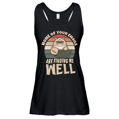 Cute Retro Cat None Of Your Emails Are Finding Me Well Funny Ladies Essential Flowy Tank