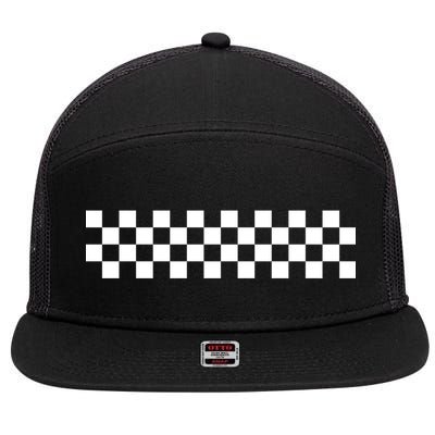 Car Racing Checkered Finish Line Flag Automobile Motor Race Gift 7 Panel Mesh Trucker Snapback Hat