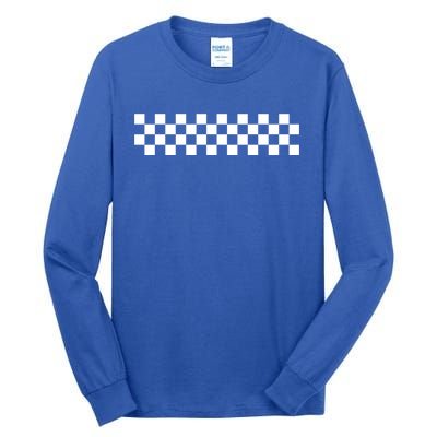 Car Racing Checkered Finish Line Flag Automobile Motor Race Gift Tall Long Sleeve T-Shirt