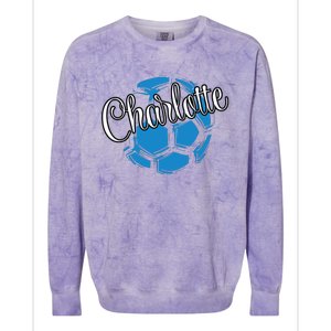 Cool Retro Charlotte Soccer Ball Colorblast Crewneck Sweatshirt