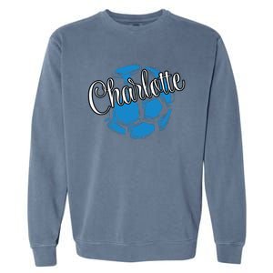 Cool Retro Charlotte Soccer Ball Garment-Dyed Sweatshirt