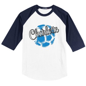 Cool Retro Charlotte Soccer Ball Baseball Sleeve Shirt